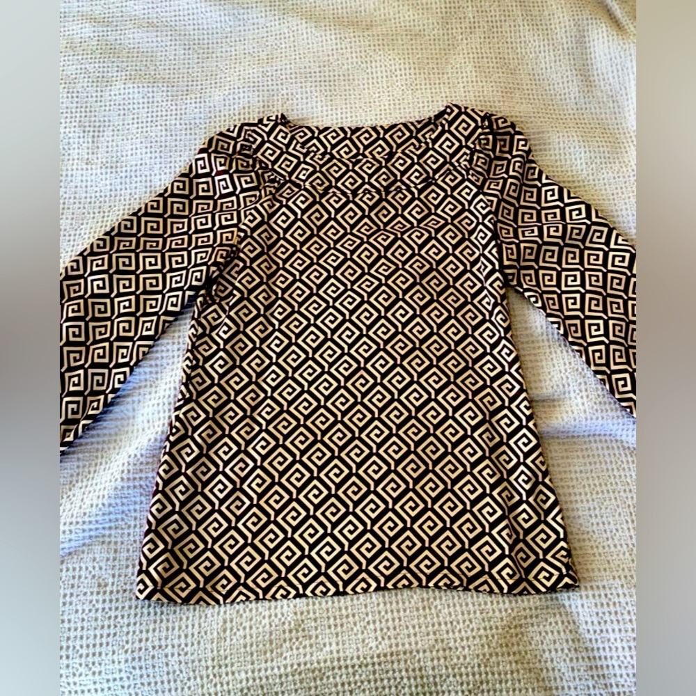 Tory Burch Blouse Maroon and Cream silk